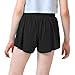 Idtswch Girls Athletic Shorts Kids Gym Running Biker Shorts for Teen with Liner 2-in-5 Tennis Skirts shorts Cute Black