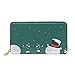 Produktbild Werert Geldbörse Portemonnaie Beauty Christmas Reindeer Luxury Genuine Leather Girl Zipper Wallets Clutch Coin Phone for Women