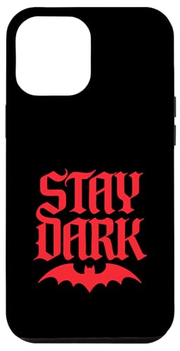 Stay Dark Gothic Bat Vampiro Spooky Moody Goth Halloween Carcasa para iPhone 12 Pro Max