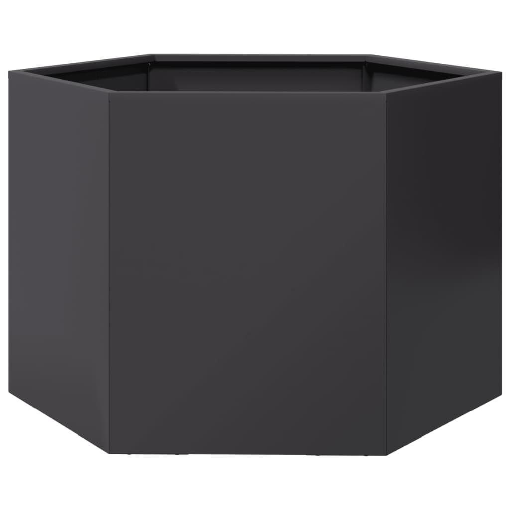 Vidaxl Steel/Black Garden Planter Hexagon 69X60x45 Cm