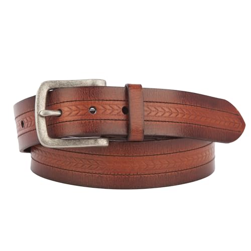 Image of Lucky Brand Men's Genuine Leather Belt | Classic | Casual | Everyday | Western | American Heritage | Metal Buckle