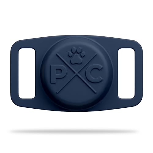 Image of Pup Culture Airtag Dog Collar | Durable & Protective Holder - Track Your Pet Using Apple Technology - For Dogs And Cats, Navy