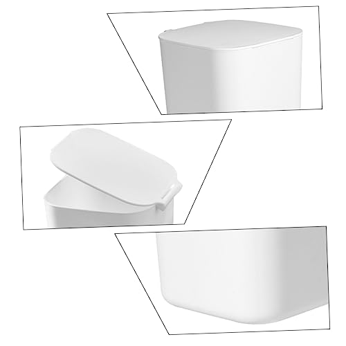 Mini caneca de basura rectangular blanca para escritorio miniatura 6