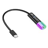 APETOO USB C to 3.5mm Audio Adapter Hi-Res Audio DAC Dongle with 3 EQs - Bass Boost/Clear Vocal/Surround Stereo, Mic & Volume Control, 3.5mm Aux Headphone Converter for iPhone 17 16 15 Galaxy S25 S24