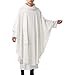 BLESSUME Church Priests Solid Chasuble Mass Vestments (White-Cowl Collar)