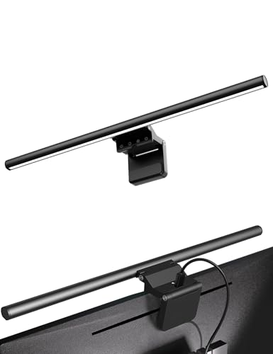 Image of Monitor Light Bar 15.8 inch, No-Glare Asymmetric Desk Screen Lamp | Auto-Dimming USB Reading Lamps, CRI Ra97, 2700K-6500K & Stepless Dimming, Touch Control, 5V /2A Adapter for Home Office