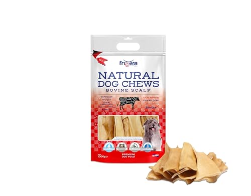 Frigera Rinderkopfhaut 1000g – Natürliche, Proteinreiche Leckerlis für Hunde, Gluten- und Getreidefrei, Hochwertige Hundesnacks ohne Zusatzstoffe