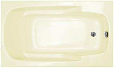 3672E Anguilla 72" x 23" Rectangular Bathtub Drain Location: Right, Finish: Biscuit, Trim Finish: Polished Chrome