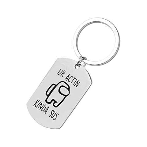 Among us Mini Keyrings Stainless Steel Game Keychain Pendant Decor For Kids Adults Christmas Birthday Gift Cover