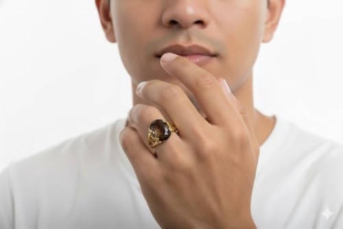 Image of 55Carat Choose Your Color Genuine Stone Ring 18K Gold Plated Oval Handmade Jewellery for Gift Sizes 4-13