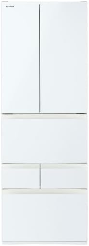 TOSHIBA(東芝) 冷蔵庫 幅65.0㎝ 462L フレンチドア GR-Y460FH(EW) グランホワイト 野菜室がまんなか 大容量 自動製氷 使い勝手 両開きタイプ ガラスドア