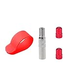 válvula antirretorno Universal para patinetes eléctricos Xiaomi Compatible con M365, regala Tapas de válvula de aleación de Aluminio (Rojo)