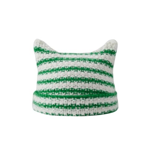 OIXYEY Gorro Y2K para Mujer con Orejas de Gato, Gorro Grunge de Punto, Accesorio Gótico EMO Alt Kawaii, Gorros de Invierno Unisex, Estilo Urbano Alternativo