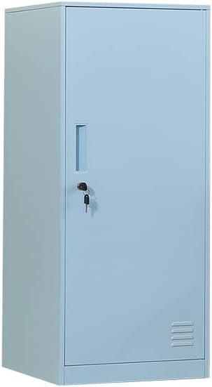 1 Door Metal Vertical Storage Locker for Kids Bedroom, Children Room, School, Office, Home,Stackable Steel Storage Cabinet for Toys,Sports Equipment,Anti-Falling Device. (1D, Blue)