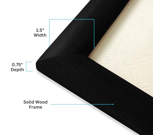 Image of Handmade Black Wooden Photo Frame, A2 (42 x 59.4 cm) Display for Artworks, Pictures and Photos of Your Loved Ones, Best for Home, Office, Wall Decor, Living Room, Bedroom, Black