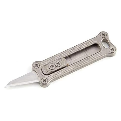 ILEAF Titanium Alloy daily Mini Pocket Utility Knife with Replaceable Blades, Ultra Compact and Lightweight Cover