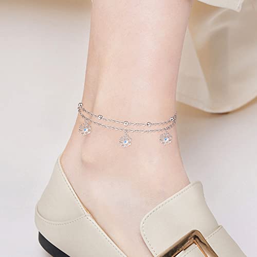 Palpitate Snowflake Anklet Bracelets For Women 925 Sterling Silver Snowflake Jewelry Gifts Christmas Birthday #TOP2