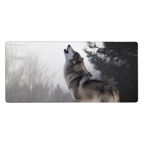 Tapis de souris loup antidérapant 90cm pour éviter le glissement du clavier sur le bureau