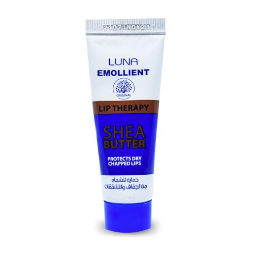 Luna Emollient With Shea Butter Protects Dry Lips Out & Makes Them Look Dewy And Soft For Lip Care That Keeps Your Lips Soft In Extreme (1 Pack = 0.35 oz / 10 ml) لونا حماية للشفاة من الجفاف والتشققات