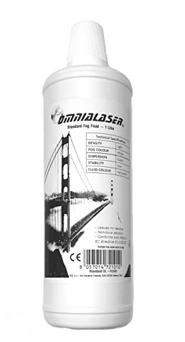 OmniaLaser OL-FOGS1 - Líquido para humo estándar, apto para todas las máquinas de humo de hasta 900 W, 1 litro
