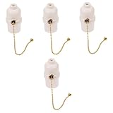 jojofuny 4 Piezas Interruptor De Luz Bombillas Lámpara De Techo Cambiar Portalámparas Pullswitch Titular Del Zócalo Reemplazo Del Zócalo De La Luz De La Lámpara Adaptador De Luz Baquelita
