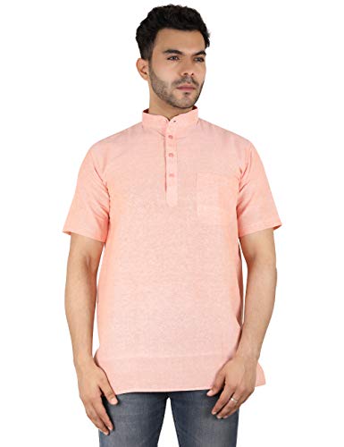 Image of LATEST CHIKAN Men's Cotton Regular Casual Strped Short Kurta Half Sleeves - (SK-LJ.DS.AS)
