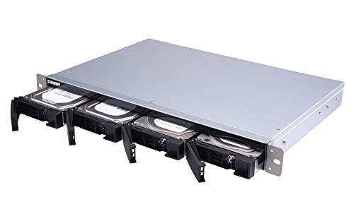 Image of QNAP TL-R400S 4 Bay 1U Rackmount SATA 6Gbps JBOD Storage Enclosure | PCIe SATA interface card (QXP-400eS-A1164) included