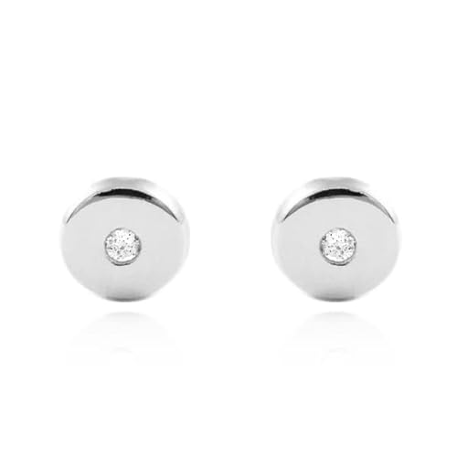 Pendientes Bebe Oro Blanco Primera Postura Redondo Circonita 9kts - Estuche Regalo - Certificado De Garantía - Mondepetit Pendientes Bebe Oro Blanco Primera Postura Redondo Circonita 9kts - Estuche Regalo - Certificado De Garantía - Mondepetit