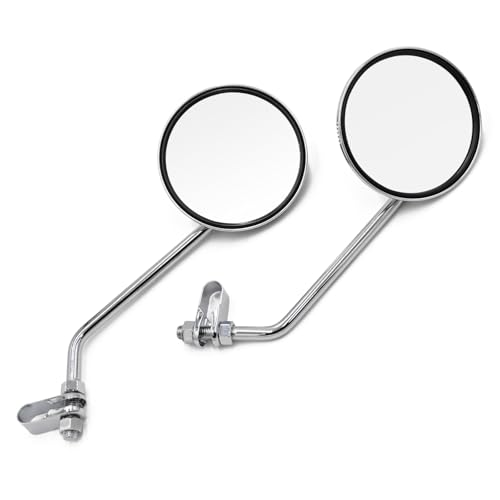 70s当時物NOSビンテージラウンドミラー サテンTOYOクランプ付属2本