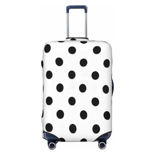 asbwuo Housse de Protection pour Valise à Pois, Lavable et résistante aux Rayures, Noire, Petite Taille