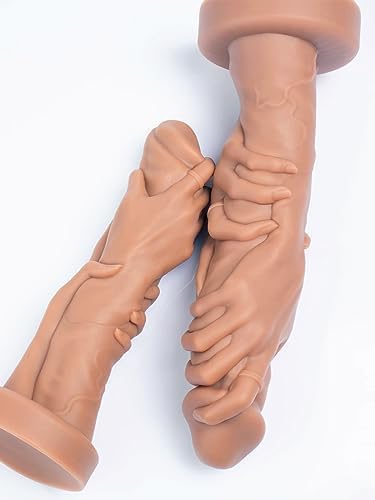 Grip fist & Forearm Dildo, Realistic Lifelike Sex Toy with Suction Cup for Hands Free Fisting, Body Safe, Light Flesh Colored, Easy to Clean