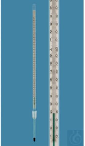 Amarell® Termometro con NS 14, -10+360:1°C, riempimento verde, profondità di immersione 77 mm