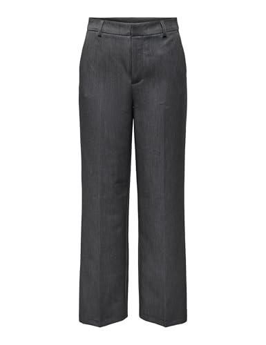 ONLY Damen Onlhattie-Lana Hw Wide Mel Pant TLR Hose, Dark Grey Melange, 40W x 32L