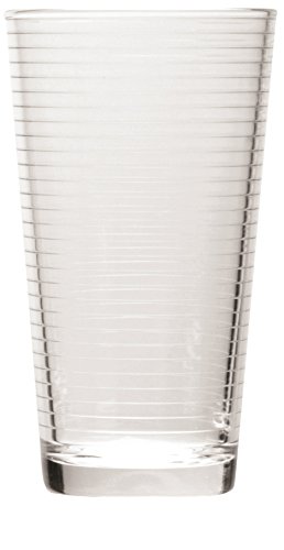 Circleware Set Of Highball Tumbler Drinking Glasses And Whiskey, Entertainment Heavy Base Ice Tea Beverage Cups For Water, Beer, Juice, 8-15.7 Oz & 8-12.5 Oz, Hoops Design #TOP4