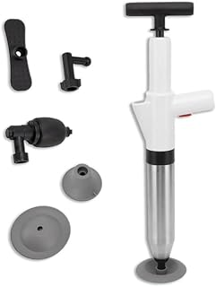 Toilet Plunger, Drain Unblocker, Manual Air Drain Blaster, Toilet Clog Remover with Visual Meter, High Pressure Air Toilet Unclogger Plumbing Tools for Clogged Toilet Sink Sewer