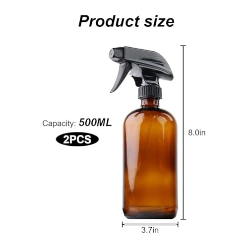 VIVIIHOO Sprühflasche 500ml - Leere Kunststoff-Sprühflaschen, spray bottle,wassersprühflasche,Ideal für Pflanzen, Reinigung, Friseure, Lebensmittelecht & Nachfüllbar - 2er Pack