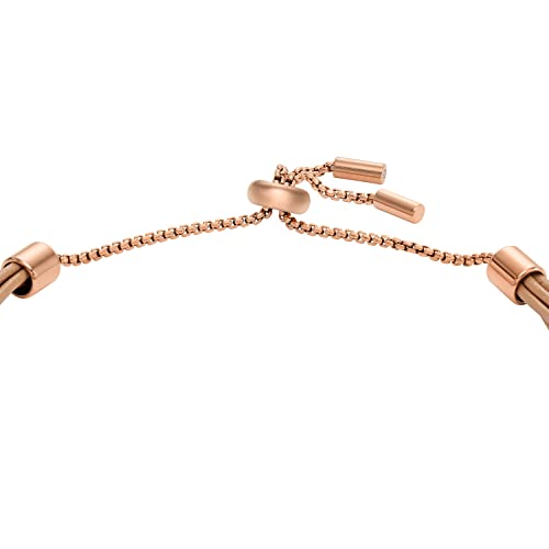 Fossil Women's Rose Gold Beaded Leather Bracelet, Color: Rose Gold (Model: Jf04472791) #TOP2