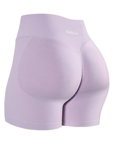 Image of AUROLA Influence Workout Shorts for Women,2.5 3.5 4.5 5.5 6.5 No Roll Up Squat Proof Scrunch Seamless Compression Gym Short