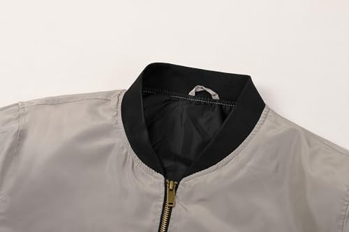 Image of Mywu Mens Bomber Jacket Slim Fit Casual Windproof Lightweight Jackets