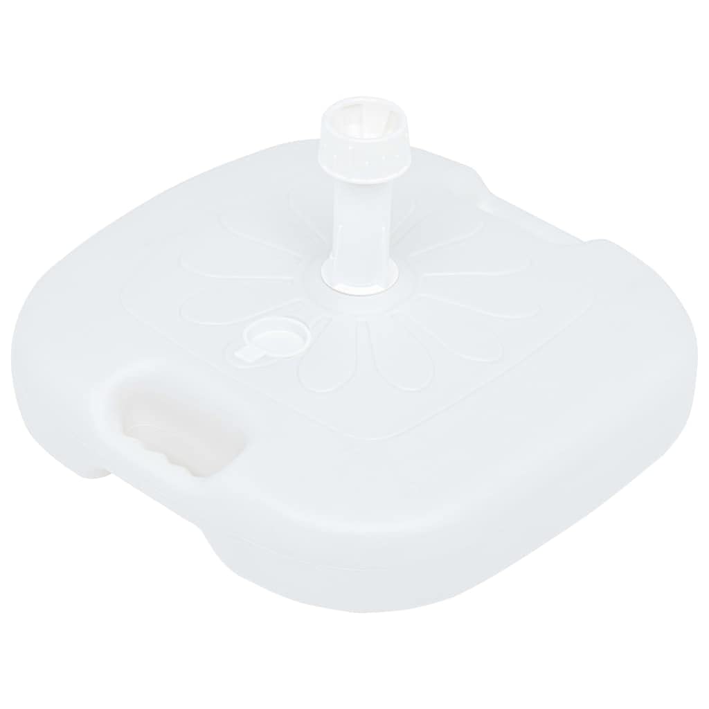 Générique Okrągła podstawka pod parasol, 16 l, biała, podstawa z tworzywa sztucznego, do ogrodu i tarasu, stabilny i trwały stojak na parasol, nowoczesny design dekoracyjny