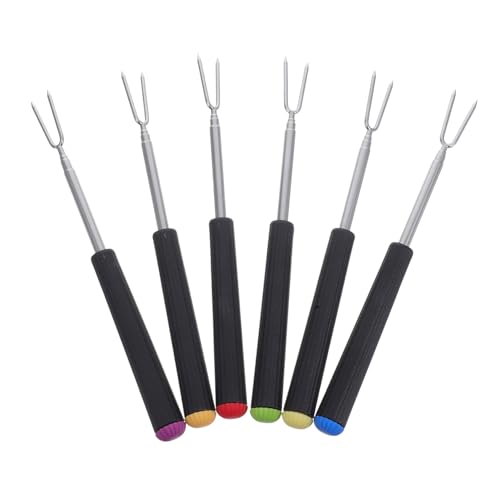 FUNOMOCYA 6 Forchette Da Fonduta Portatili in Acciaio Inossidabile Per Raduni Barbecue E Feste Allaperto