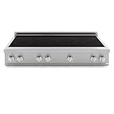 Induction Hardware 48 Inch Professional Induction Cooktop with 7 Burners, Durable Ceramic Glass, Flexible Zones, Precision Control - Stainless Steel