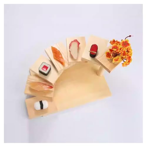 Assiette de service à sushis, 7 étages en bois rotatif pour restaurant ou maison, plateau à sashimi style escalier