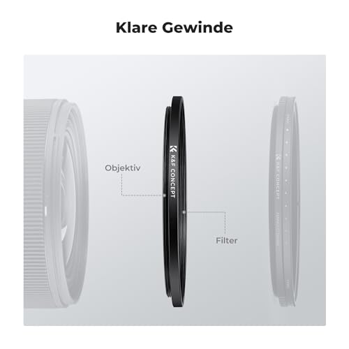 K&F CONCEPT 2 Stück Step Up Ring Filter-Adapterring 77-82mm,Objektiv-Adapterring für Filter aus Aluminium-Legierung in Flugzeugqualität