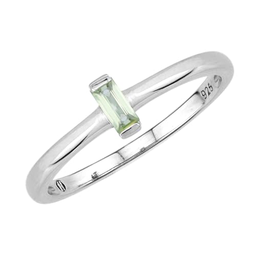 Silvershake Extra Ultra Petite Natural Green Sapphire White Gold Plated 925 Sterling Silver Minimalist Stackable Promise Solitaire Gemstone Ring Jewelry for Women Size 5
