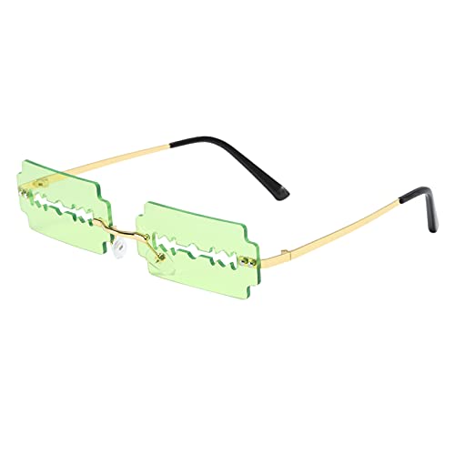 NC Limpar Gradiente Pimless Estilo Punk do vintage Óculos de Sol Óculos de Sol em Forma de Lâmina de