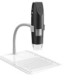 8 de luz LED: El microscopio digital WiFi ha luces que ajustar el brillo de acuerdo con la intensidad de la luz del LED 8 blanco. La luz de relleno suave y transparente proporciona imágenes de alta calidad y video claro. La cámara microscopio 2MP añade claridad extra para que la imagen no se distorsiona.