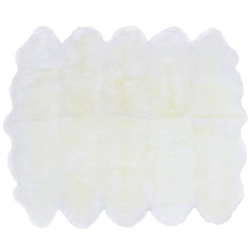 ムートンラグ 天然 オーストラリア産 長毛 10匹物 ラグ アイボリー 220×180cm 洗える 日本製 NF010IV