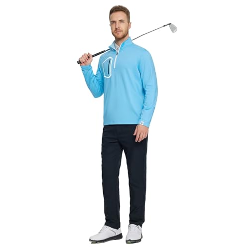 M MAELREG Quarter Zip Pullover Men Moisture Wicking Fleece lined Dry Fit Mock Neck Golf 1/4 Zip Pullover Mens Sweatshirt2