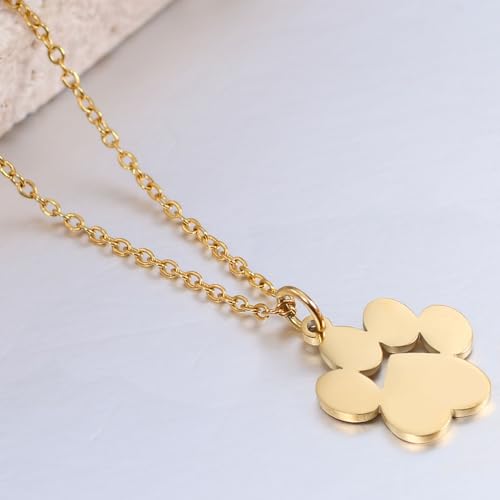 Jude Jewelers Stainless Steel Cute Cat Dog Pet Paw Style School Class Party Necklace3